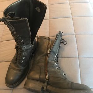 Nine West Leather Lace-Up Combat Boots Size 9 1/2